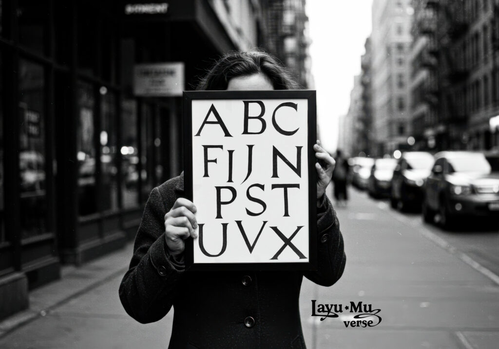 Culture typographique 2024-2025. Muñoz Gomez Laia. layumuverse. École Brassart Mockup noir et blanc